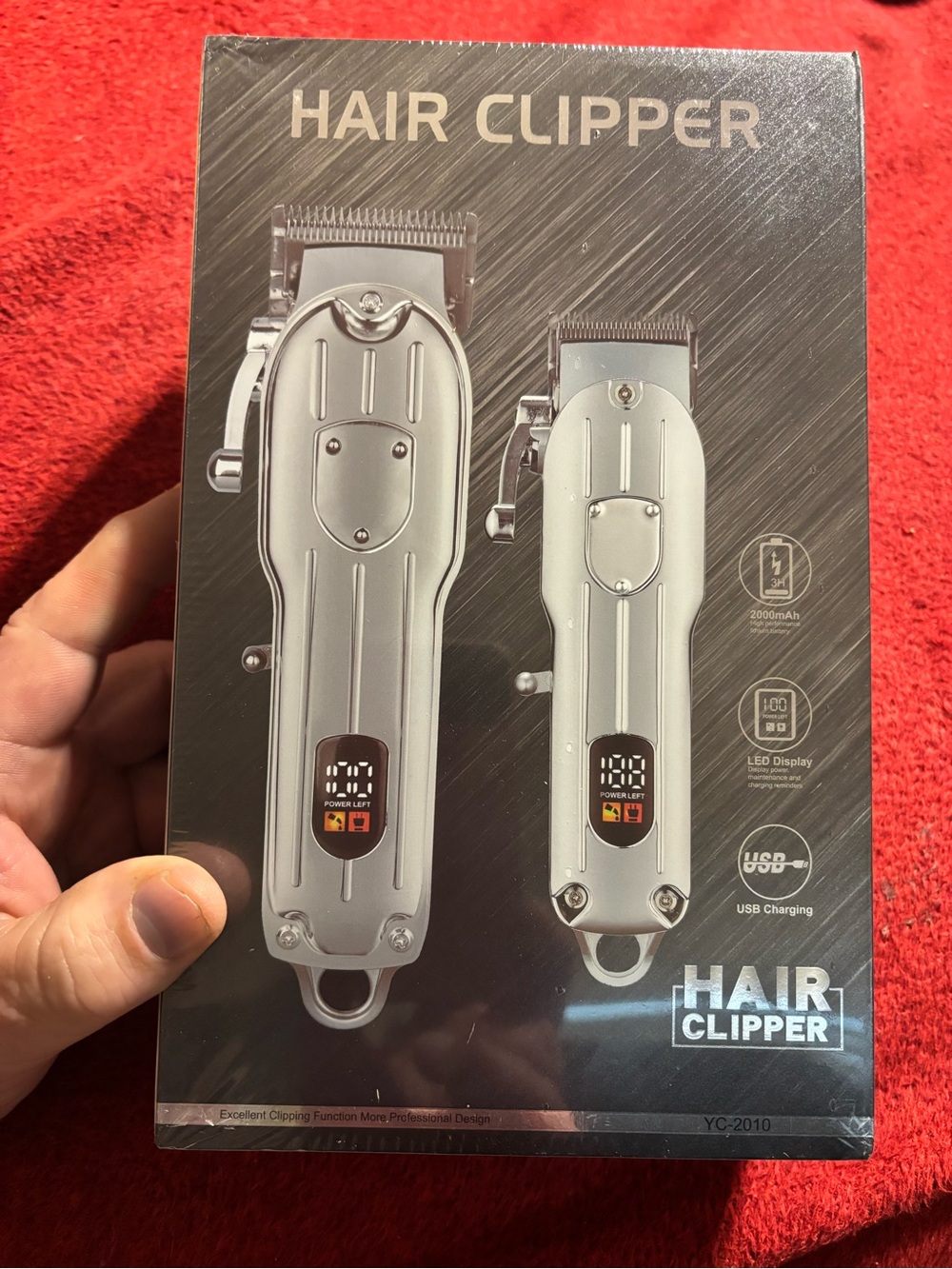 Hair Clipper 2pk Trimmer USB , LED display, T-Blade Adjustable. New